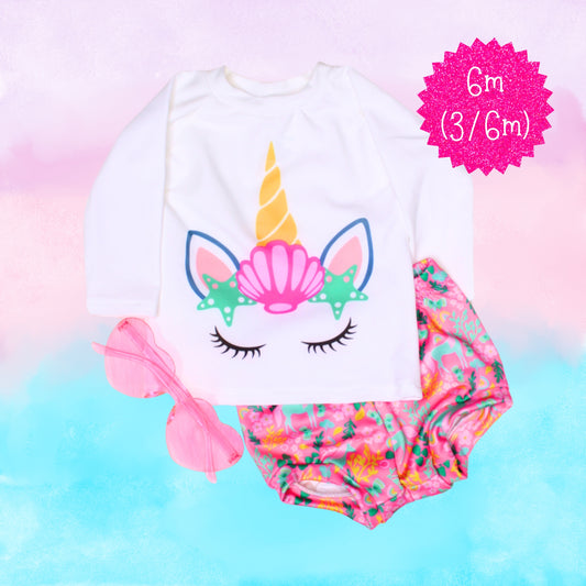 Baby Girl Unicorn Swimsuit, 6m