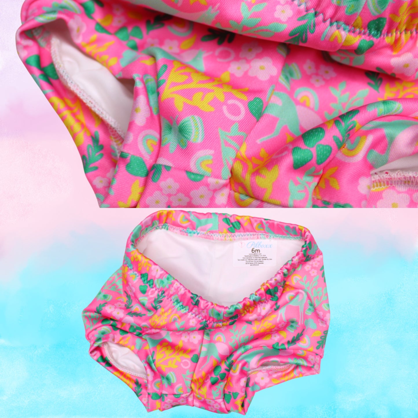 Baby Girl Unicorn Swimsuit, 6m