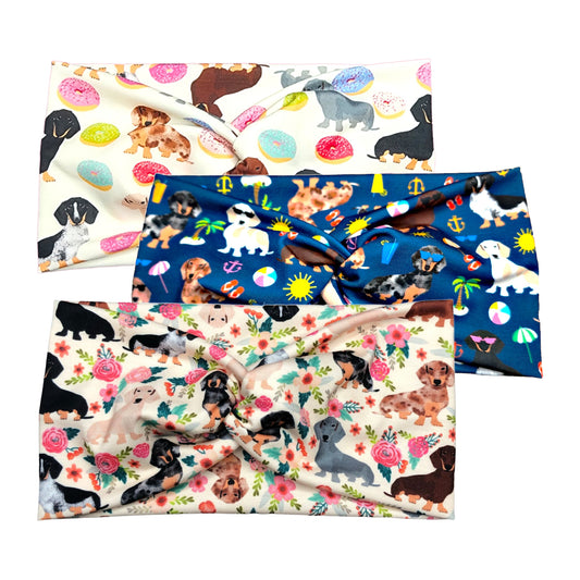 Wide Dachshund Dog Headbands