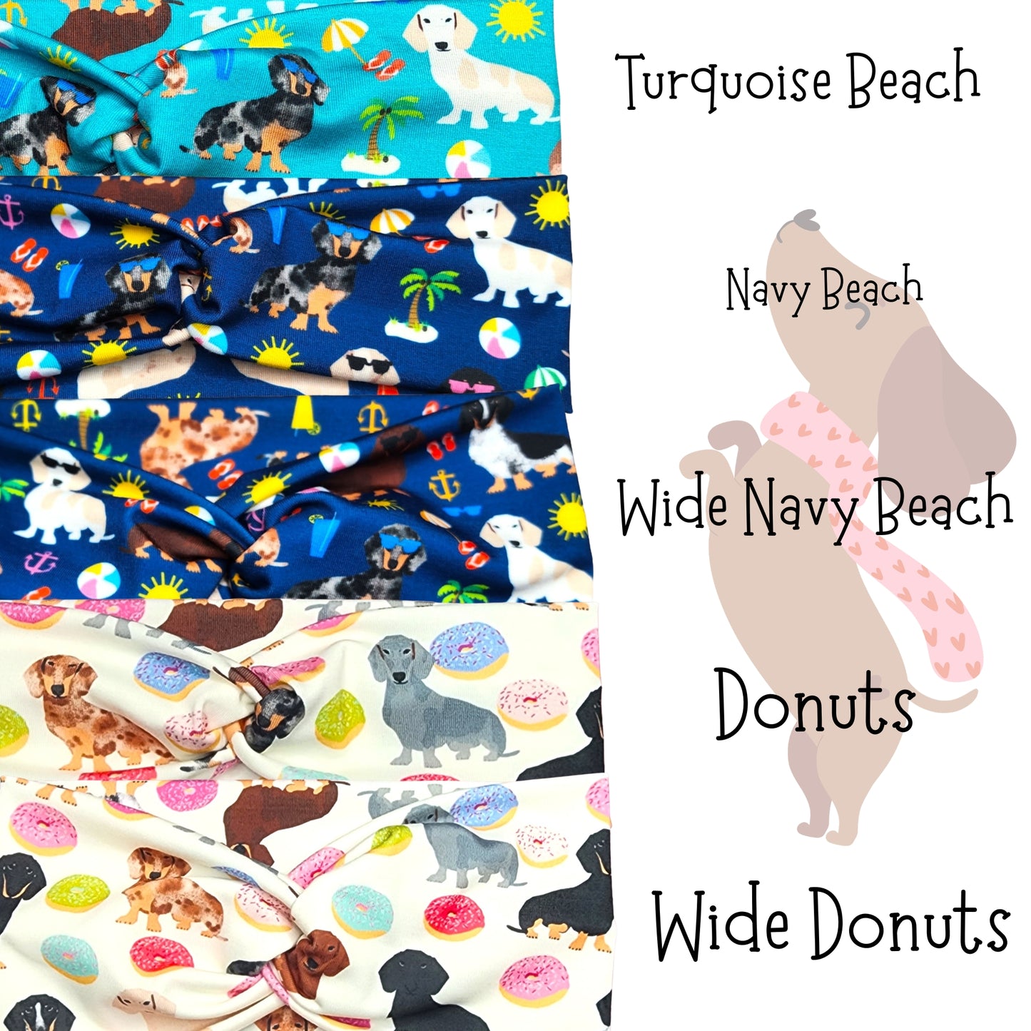 Wiener Dog Stretchy Headbands