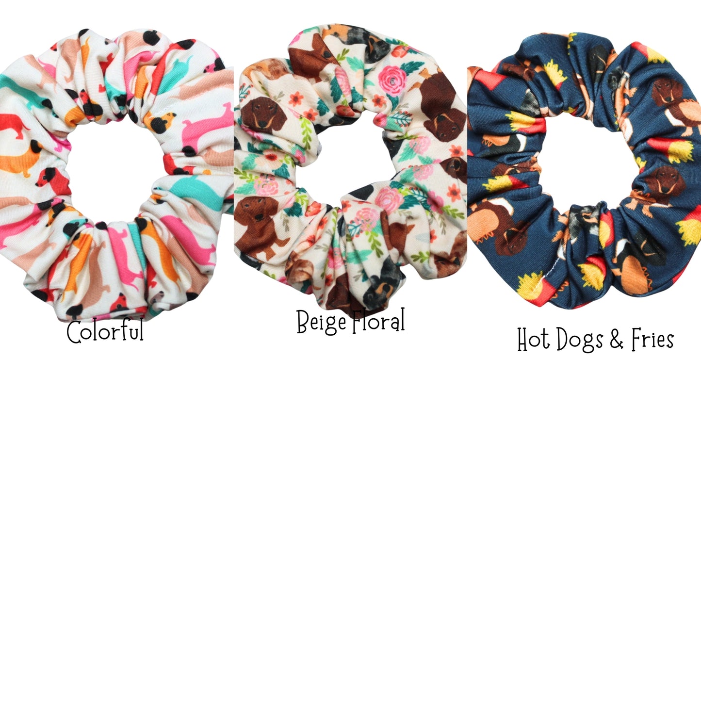 Wiener Dog Hair Scrunchies