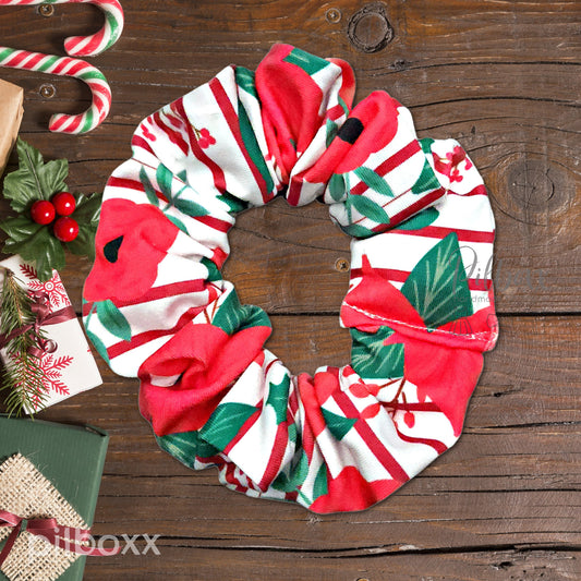 Winter Florals Christmas Hair Scrunchie