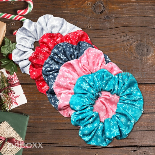 Winter Snowflake Hair Scrunchies