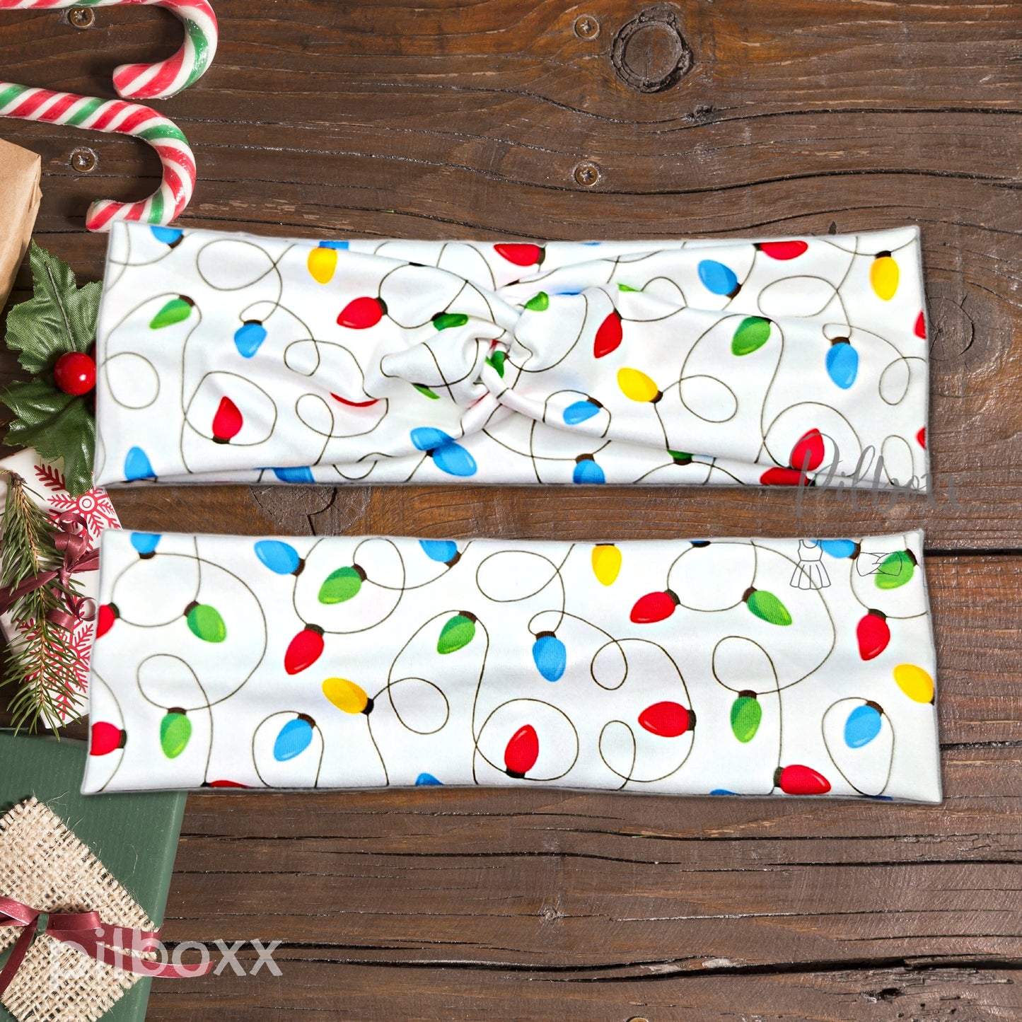 White Christmas String Lights Headband