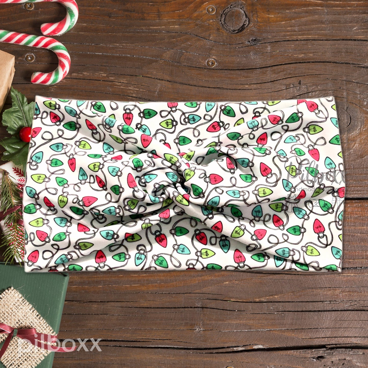 White Christmas String Lights Headband