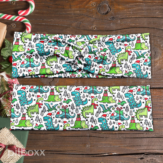 Christmas Dinosaur Print Headband
