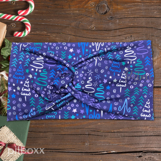Wide Purple Christmas Tree Headband