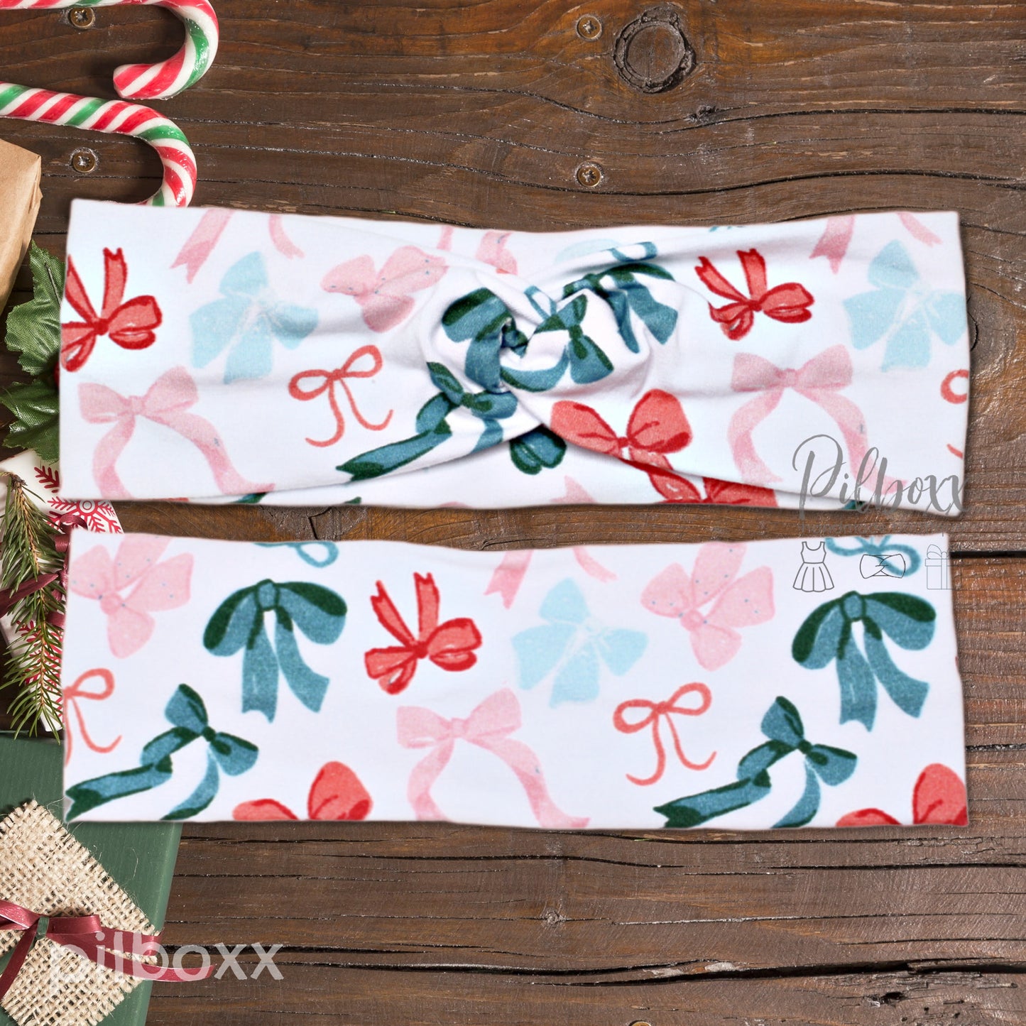 Bow Print Headband, Cotton Spandex
