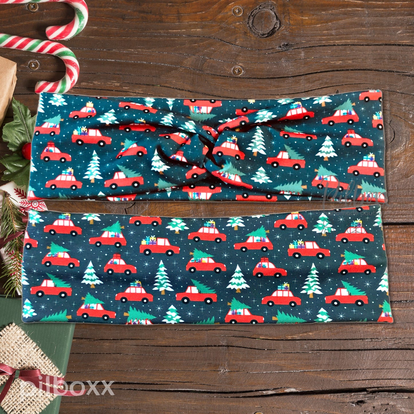 Christmas Tree Car Print Headband