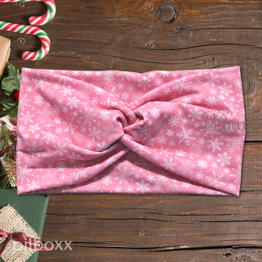 Wide Winter Snowflake Print Headband