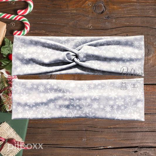 Gray Winter Snowflake Print Headband