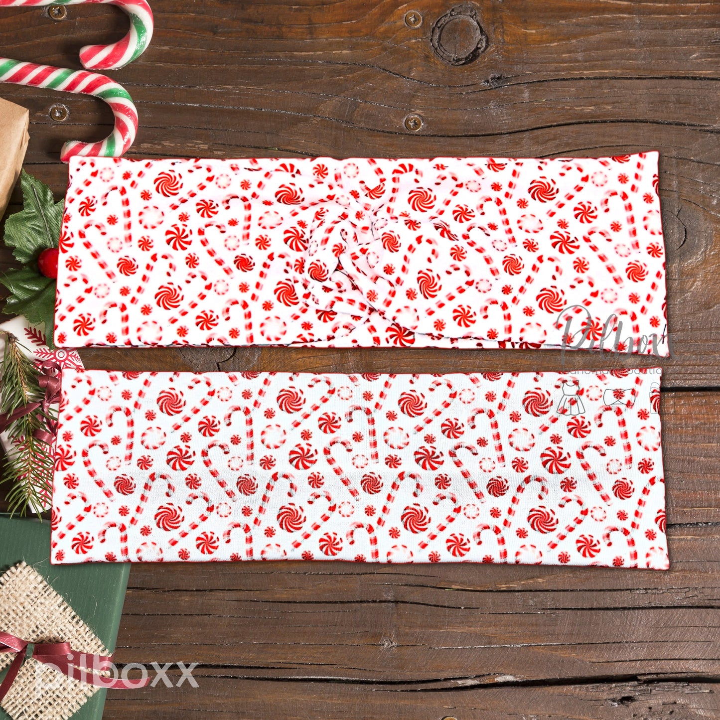White Peppermint Candy Cane Headband