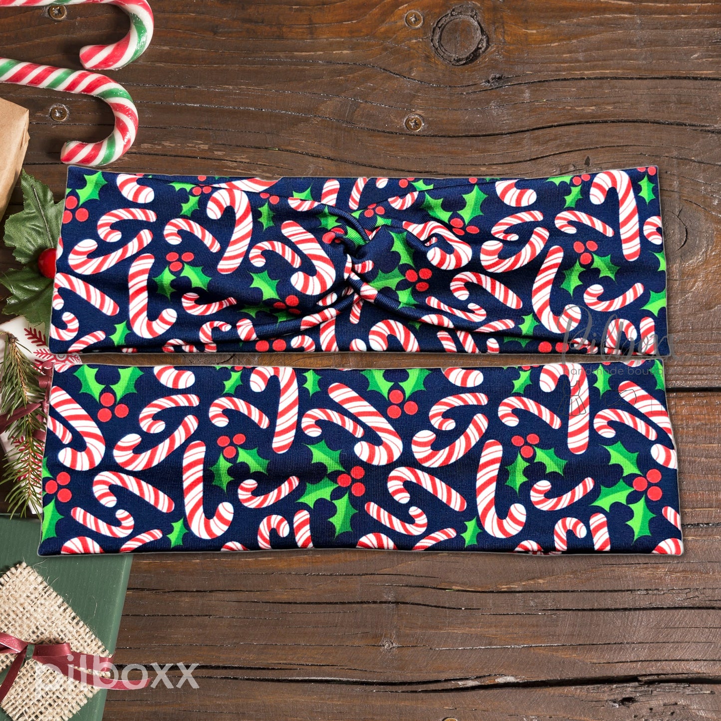 Candy Canes and Holly Christmas Headband