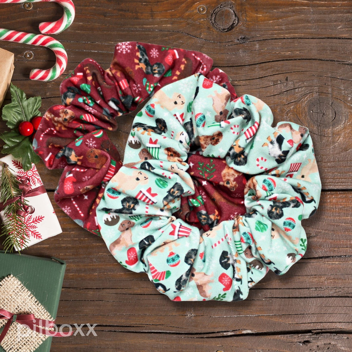 Christmas Dachshunds Scrunchie