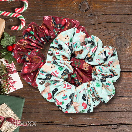 Christmas Dachshunds Scrunchie