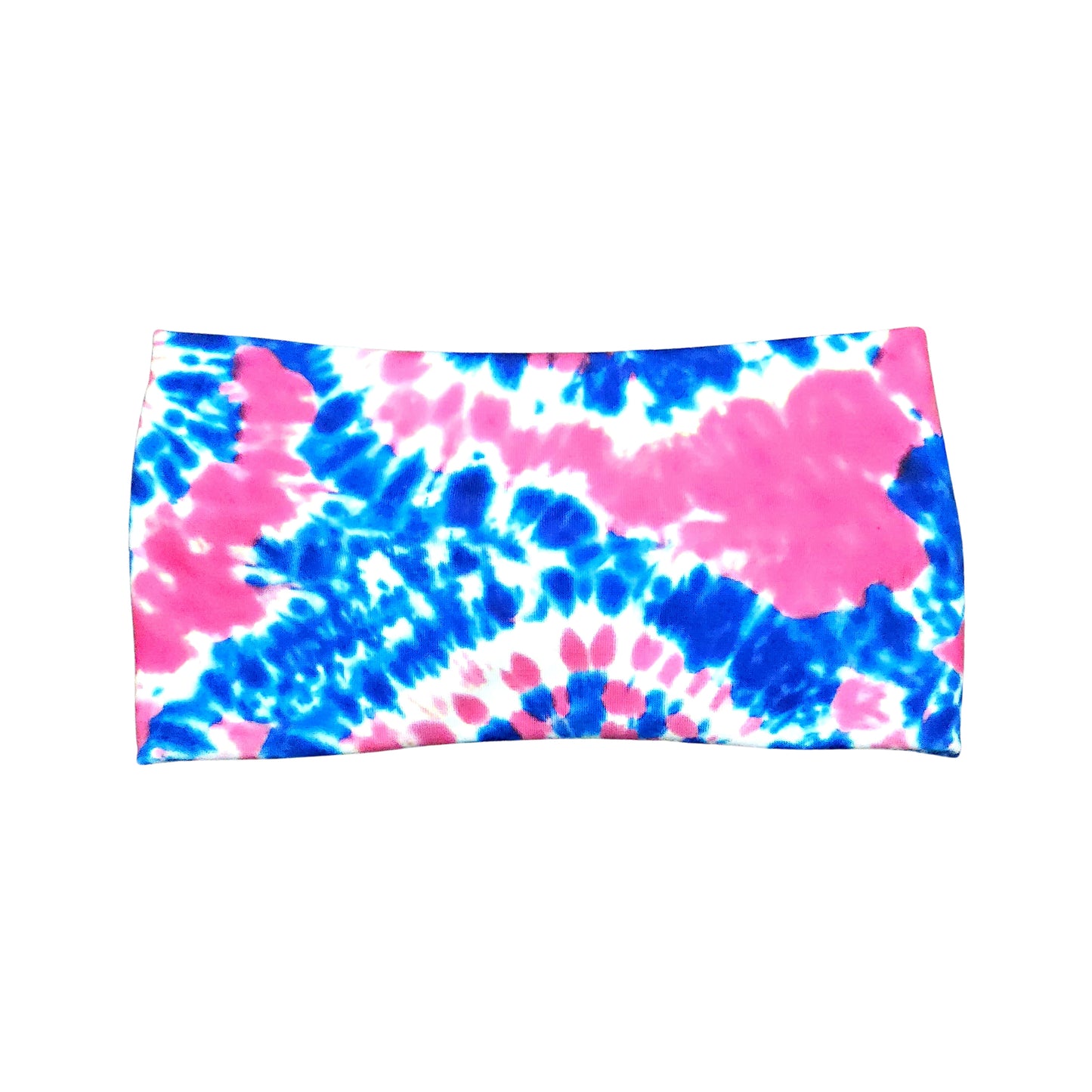 Wide Pink and Blue Tie Dye Headband for Women