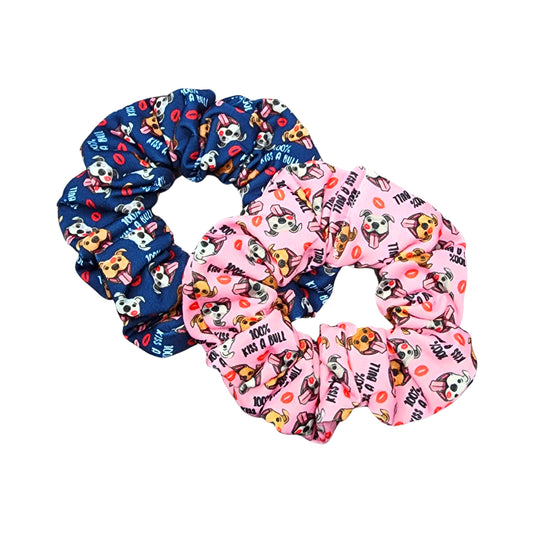 Valentine's Day Pitbull Dog Hair Scrunchie for Women