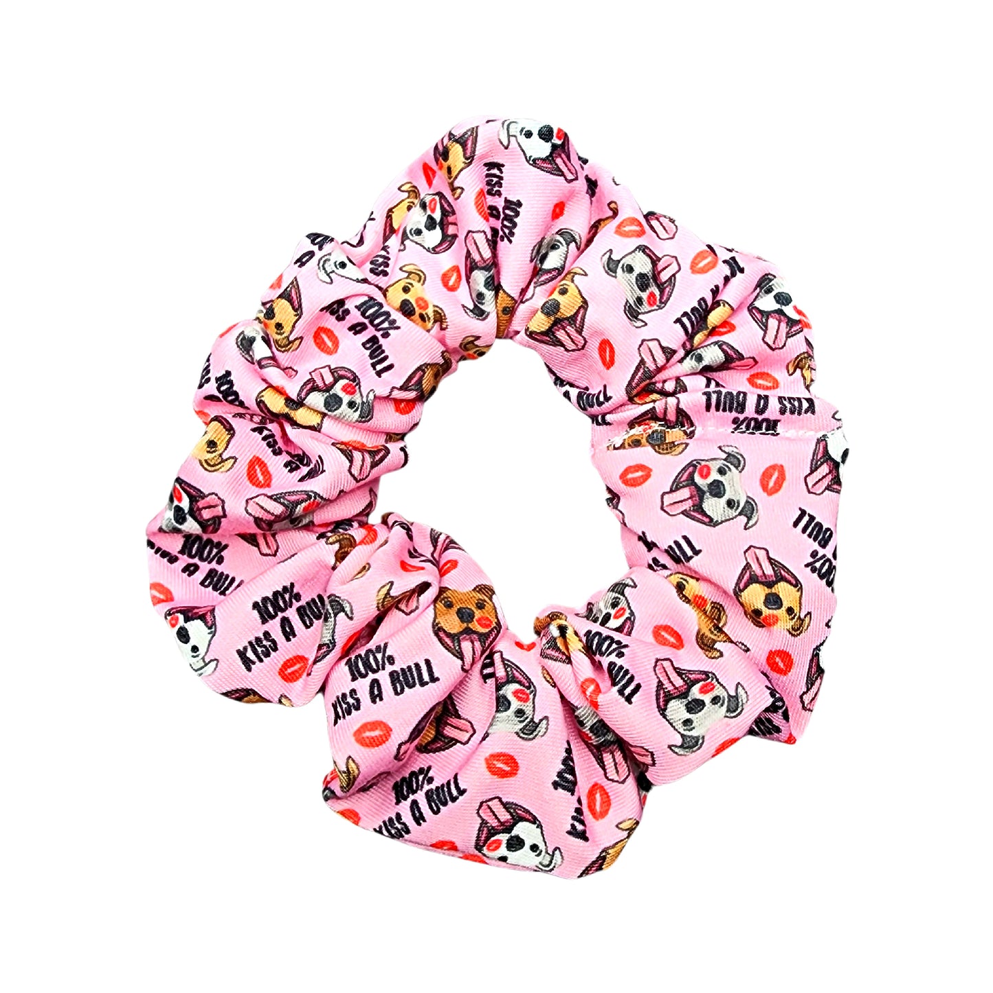 Valentine's Day Pitbull Dog Hair Scrunchie for Women