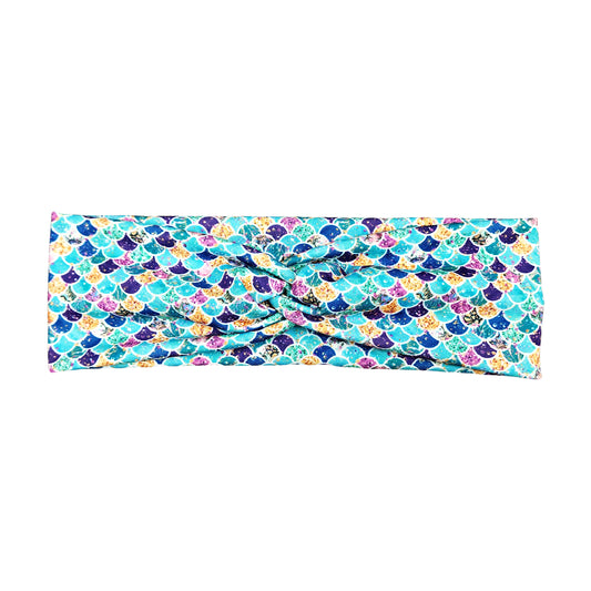 Jewel Tone Mermaid Print Headband for Women