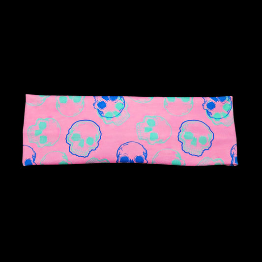 Hot Pink and Mint Skull Headband