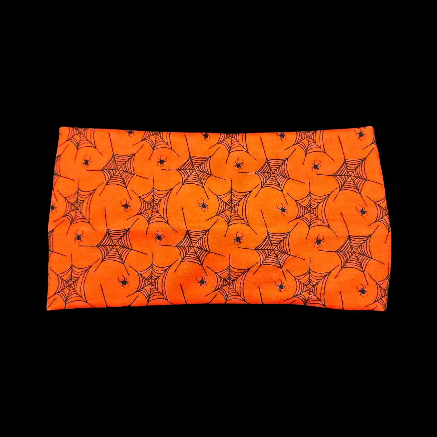 Wide Orange Spiderweb Halloween Headband