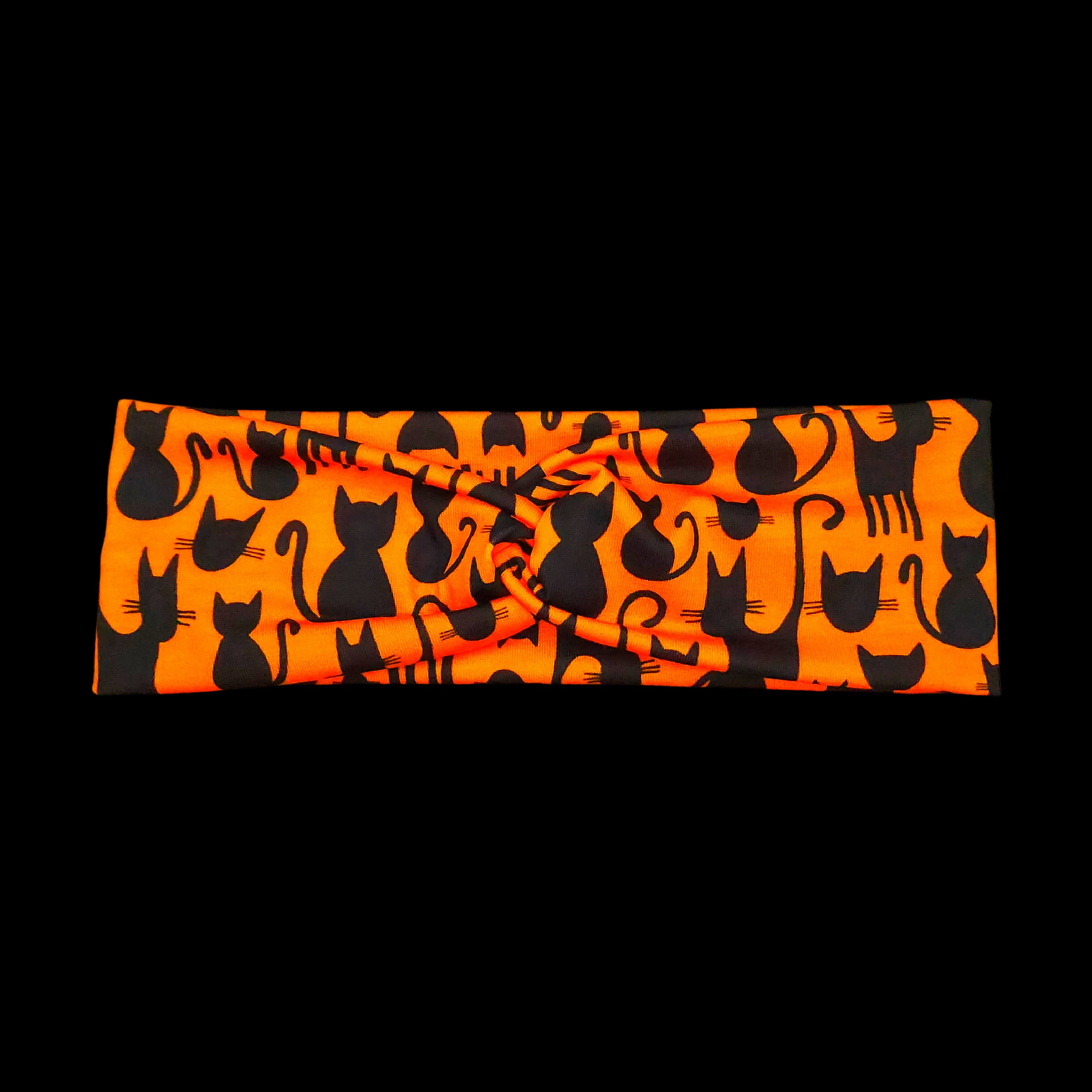 Orange and Black Cat Print Halloween Headband