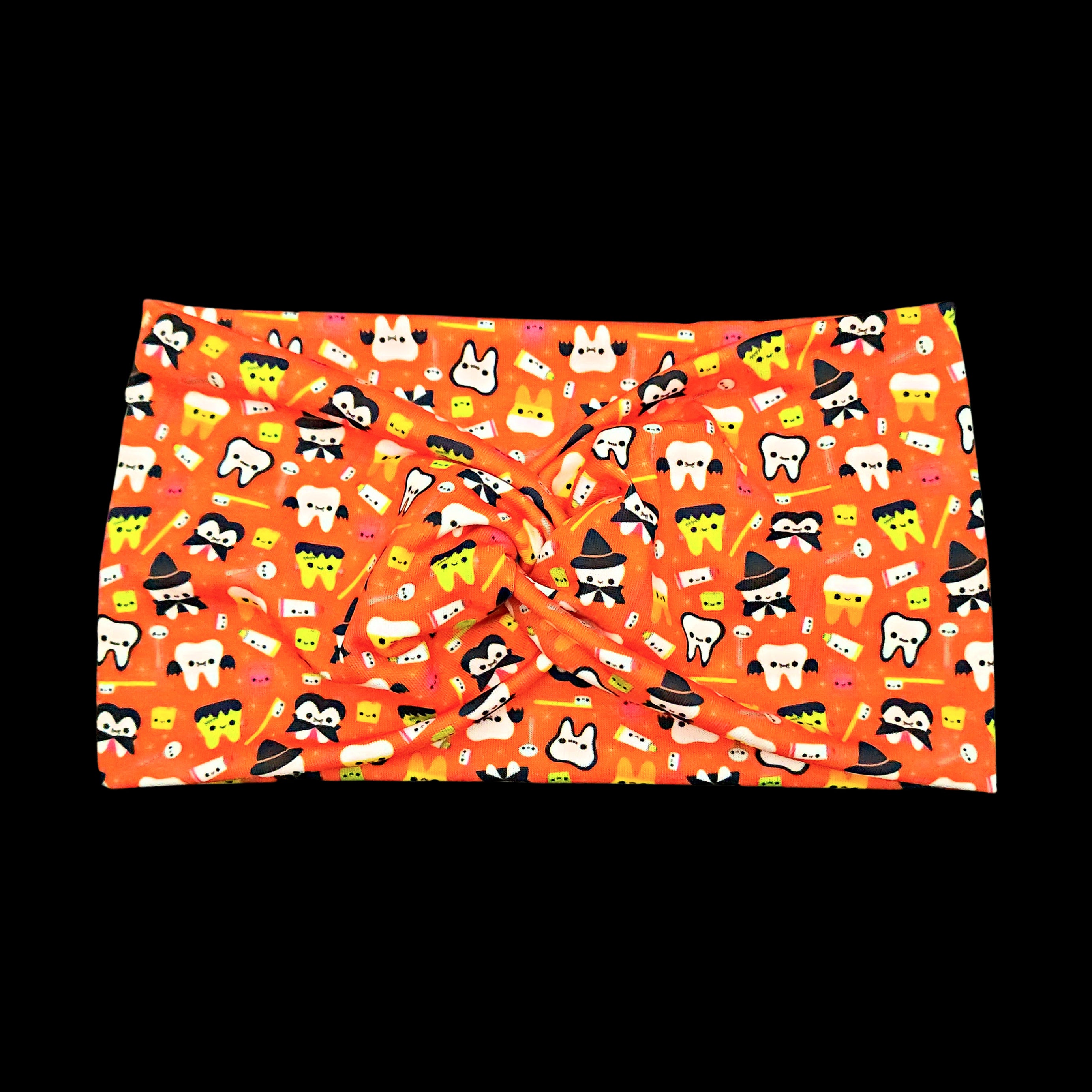 Wide Orange Halloween Tooth Headband for Women