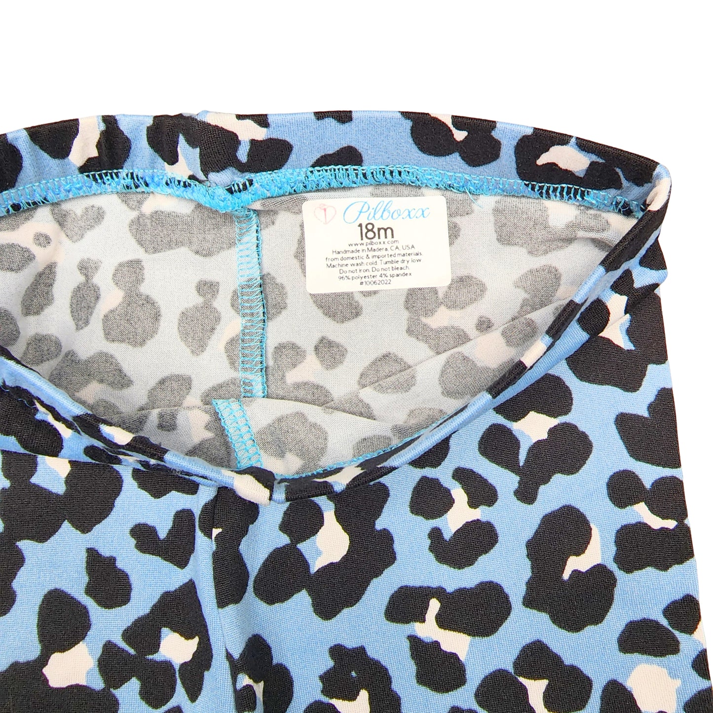 Blue Cheetah Leggings for Girls, Ready to Ship