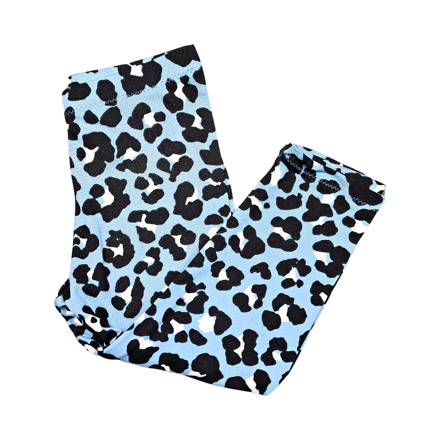 Blue Cheetah Leggings for Girls, Ready to Ship