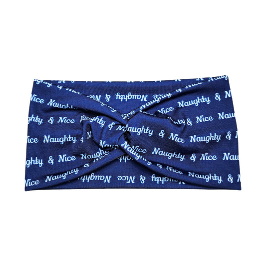 Wide Naughty and Nice Headband for Women