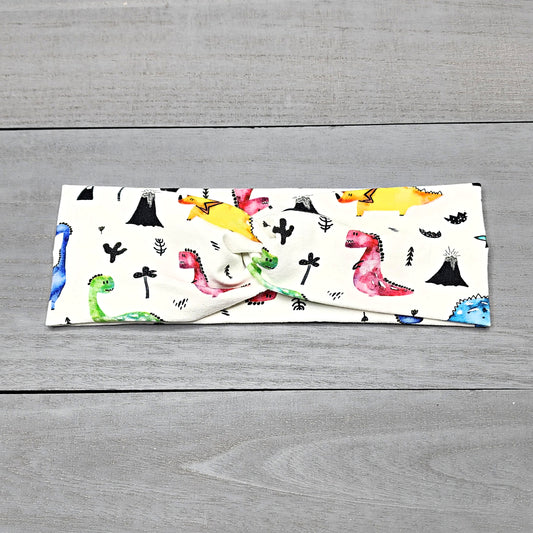 White Cotton Dinosaur Headband