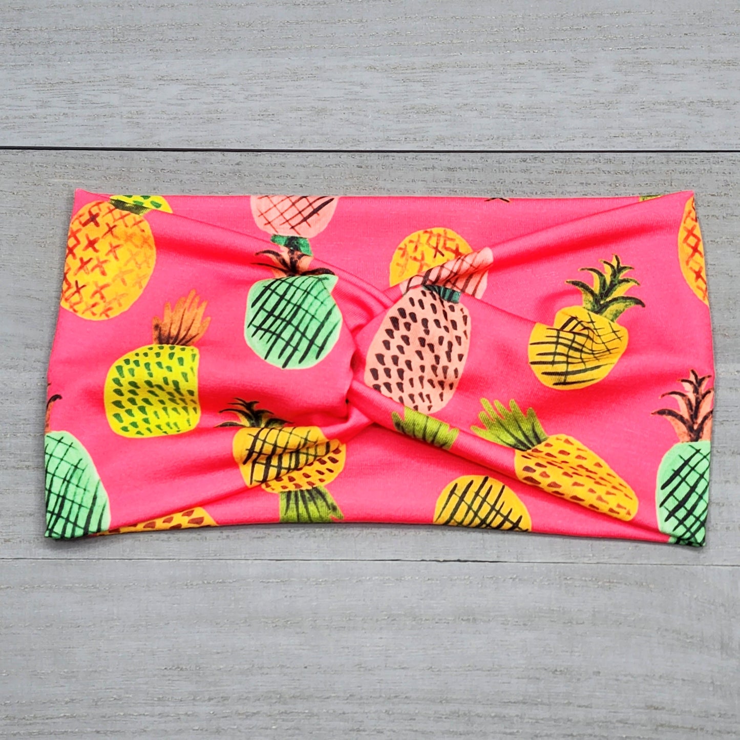 Wide Pineapple Print Headband for Women