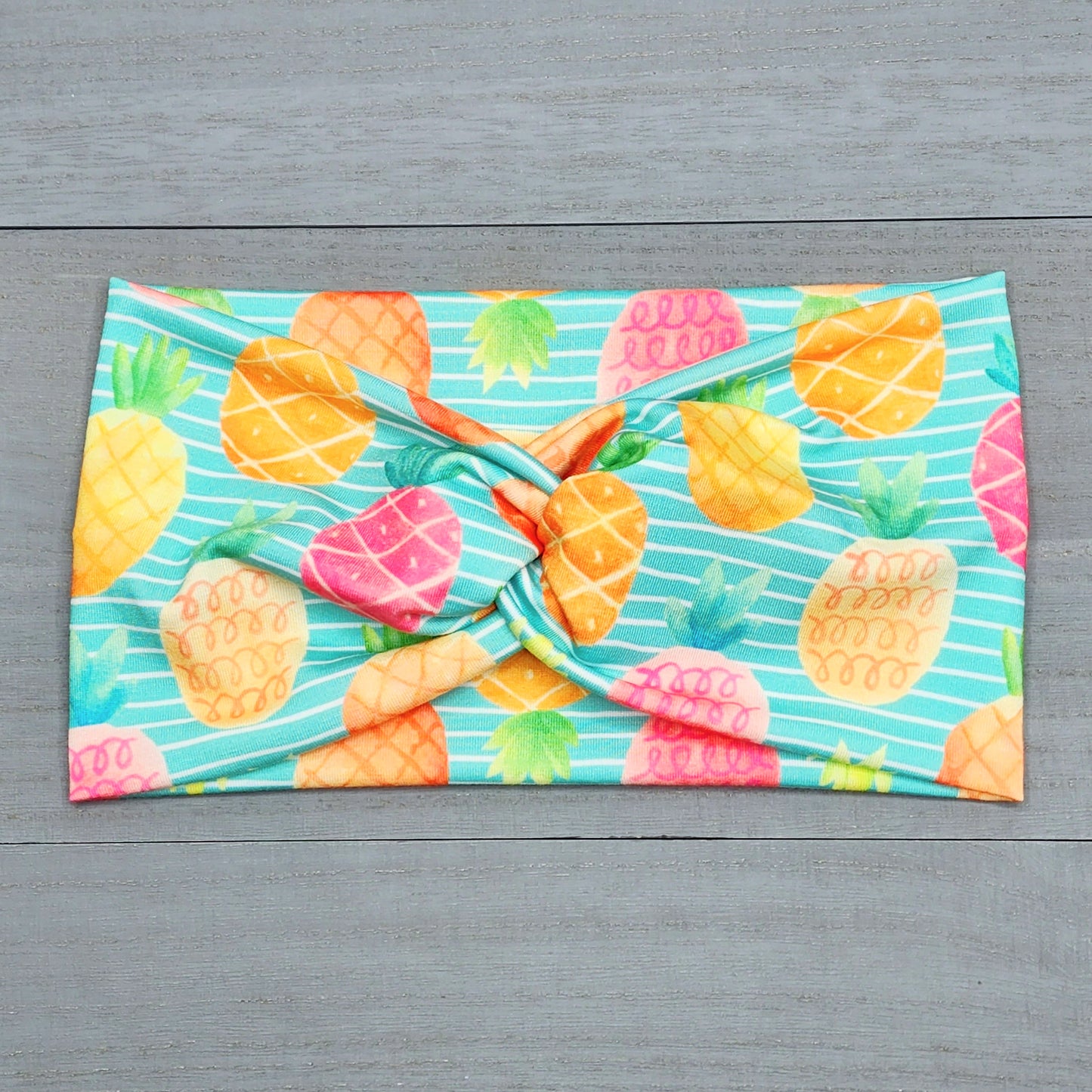 Wide Pineapple Print Headband for Women