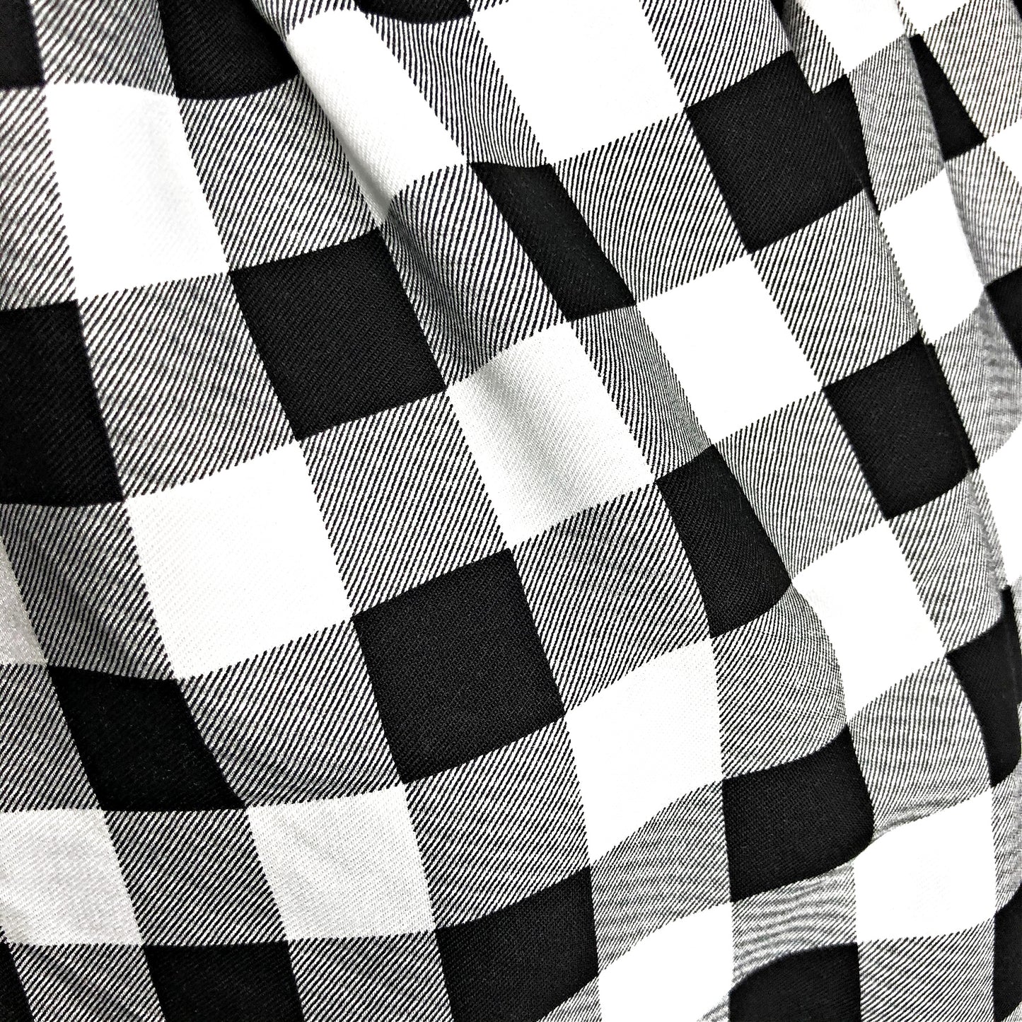 Black and White Big Check Infinity Scarf