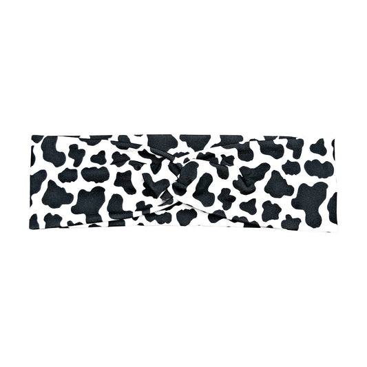 Black Cow Print Headband