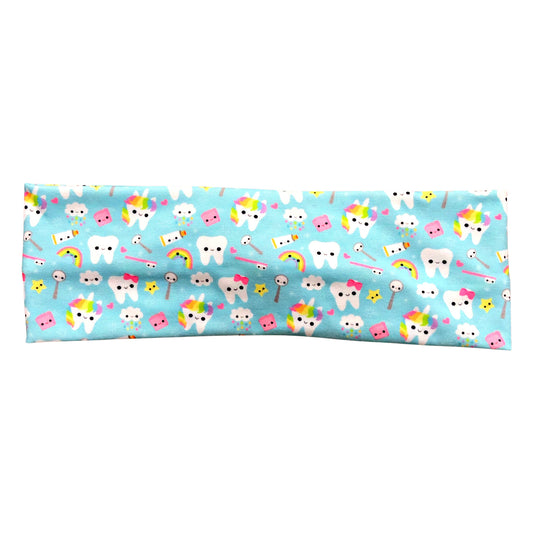 Blue Unicorn Happy Teeth Dental Assistant Headband for Women