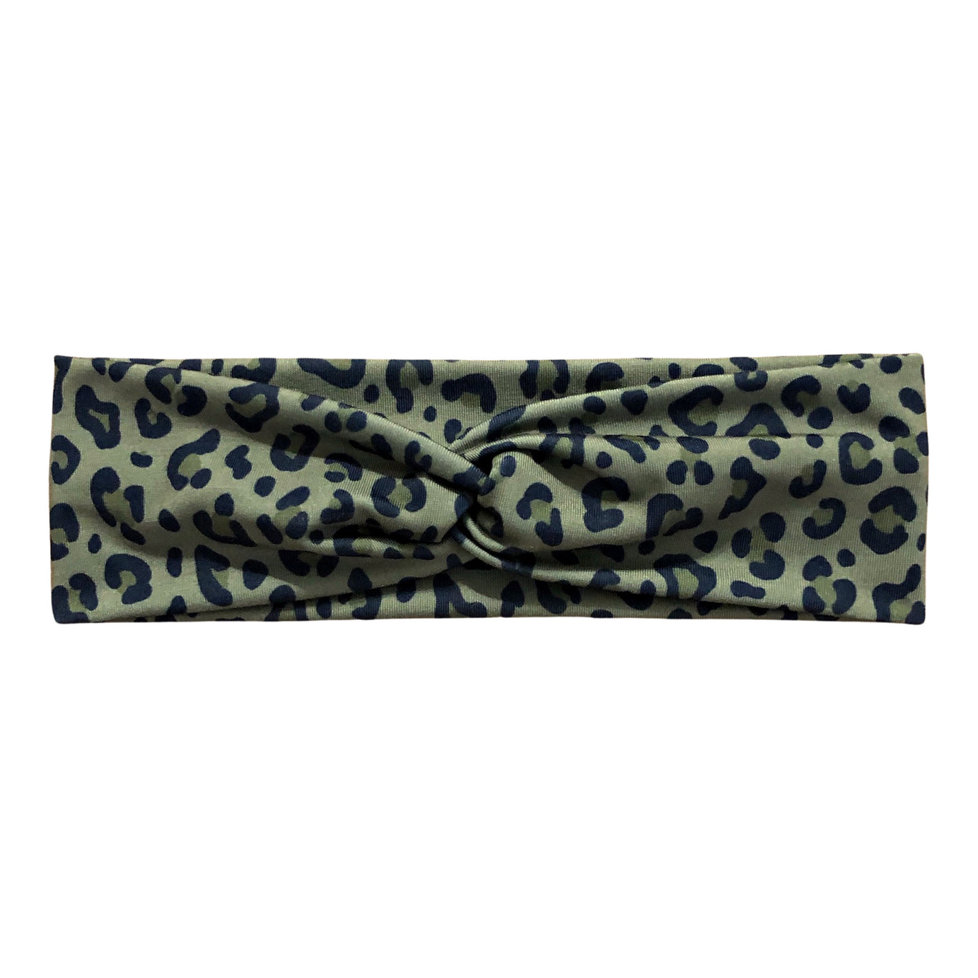 Olive Green Leopard Print Headband for Women