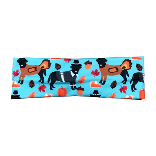Thanksgiving Labrador Dog Print Headband for Women