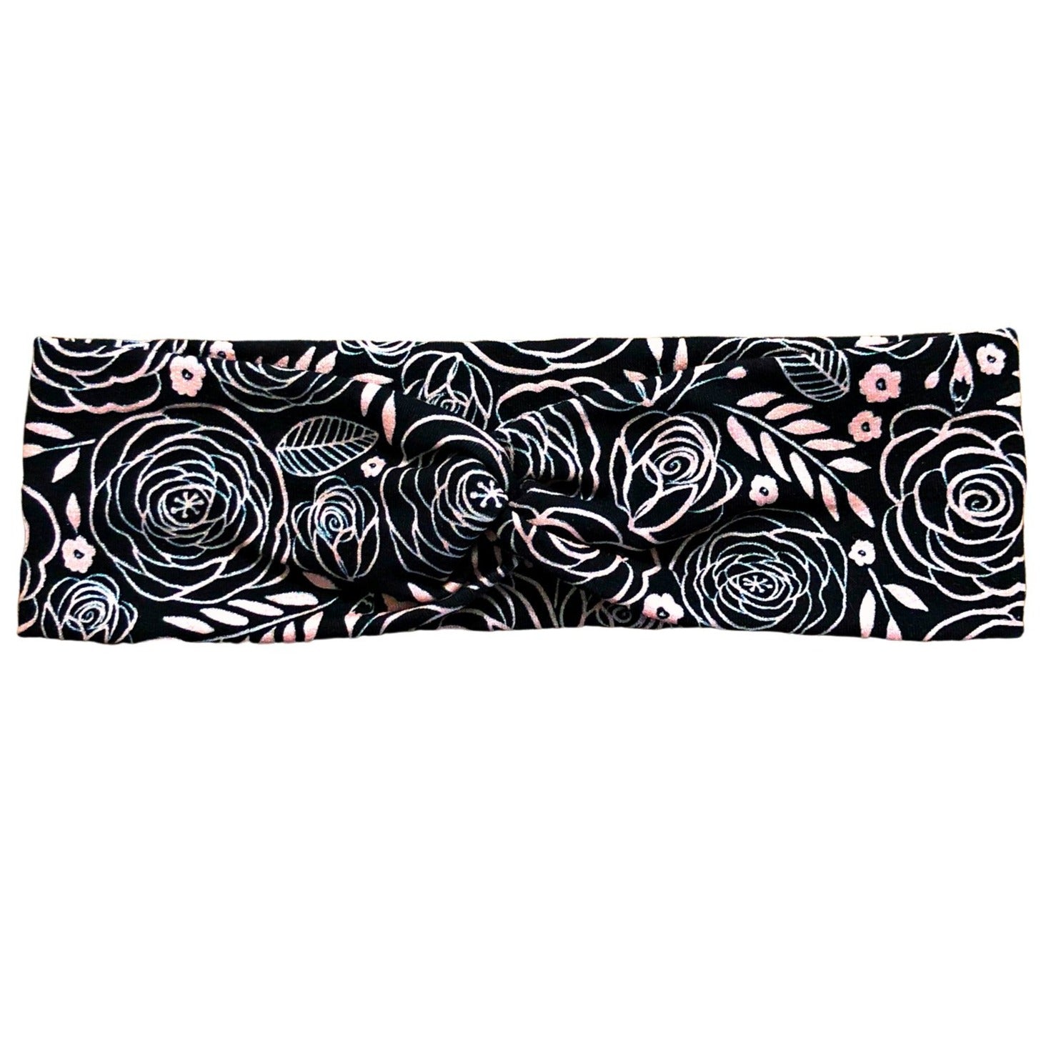 Black and Rose Gold Flower Headband for Women