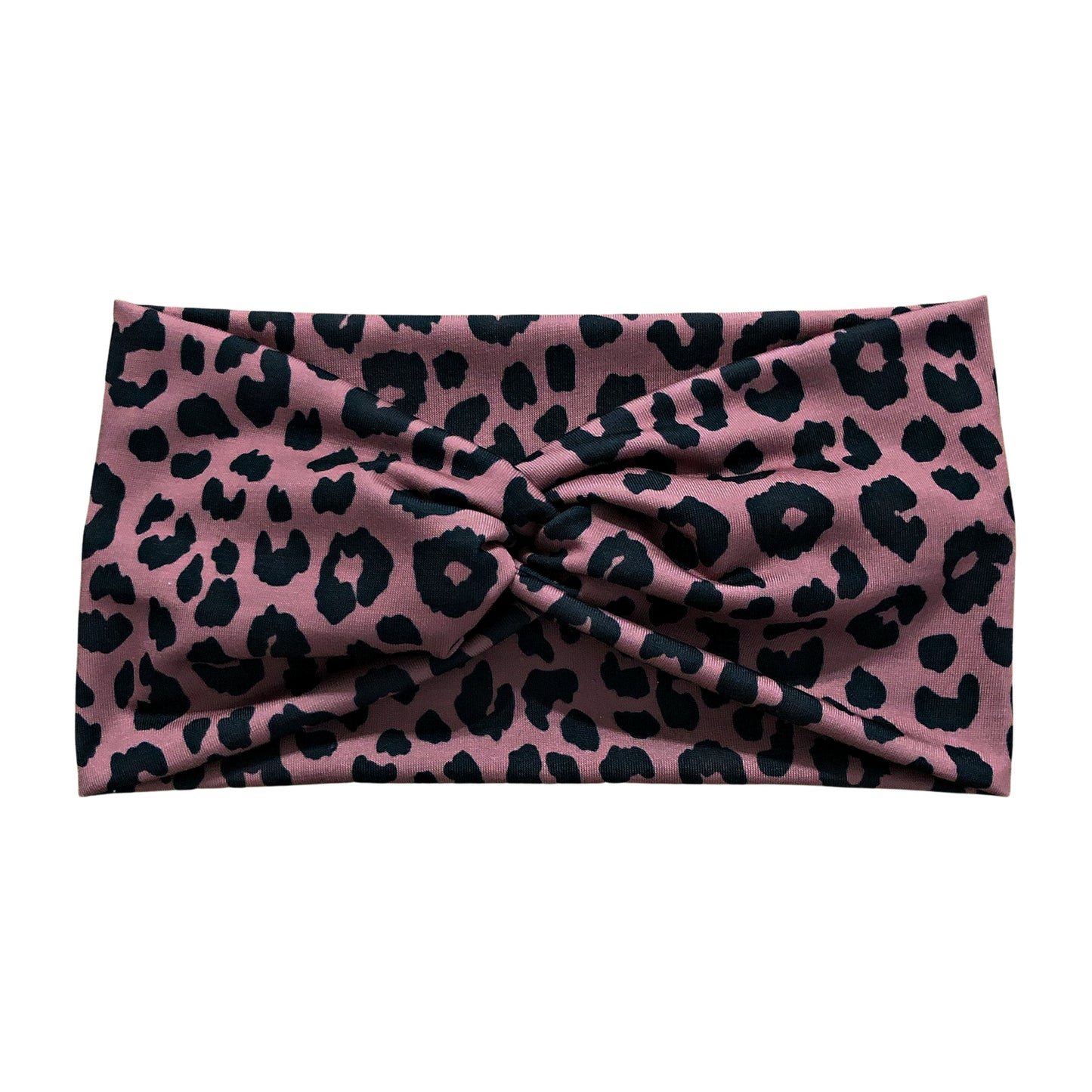 Wide Mauve Leopard Print Wide Headband for Women