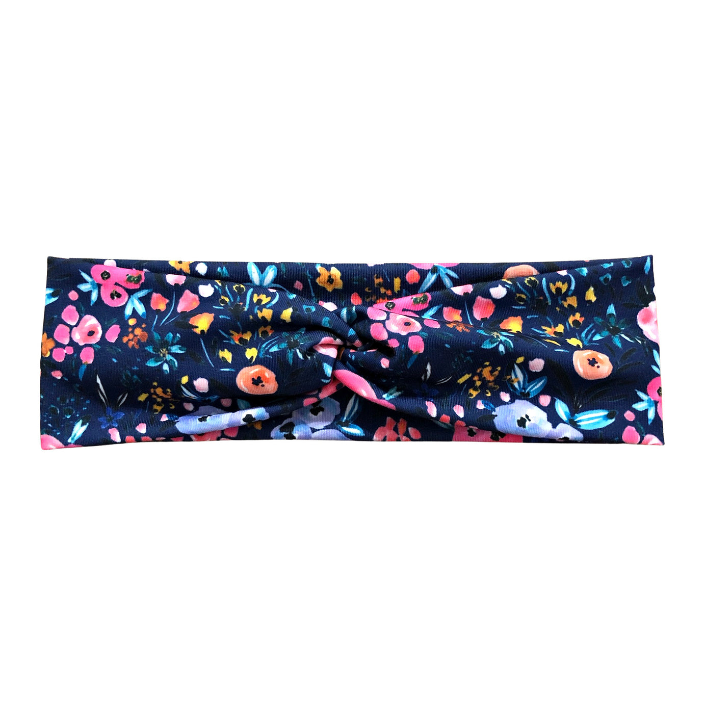 Navy Blue Abstract Floral Headband for Women