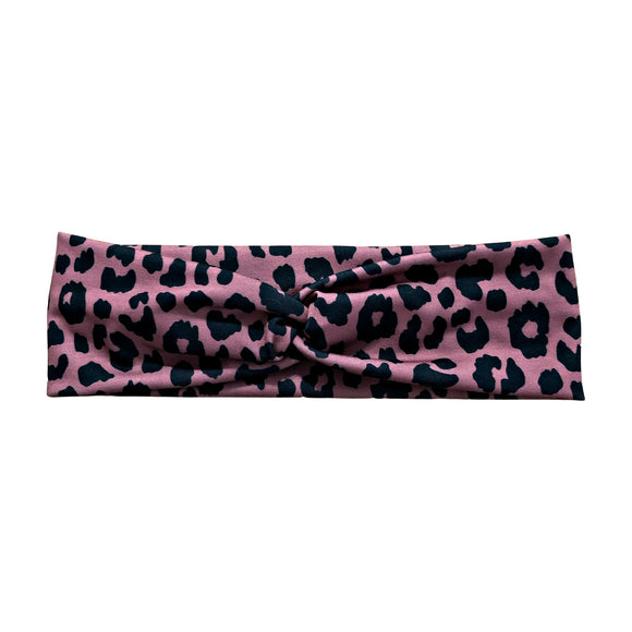 Mauve Cheetah Print Fabric Headband for Women