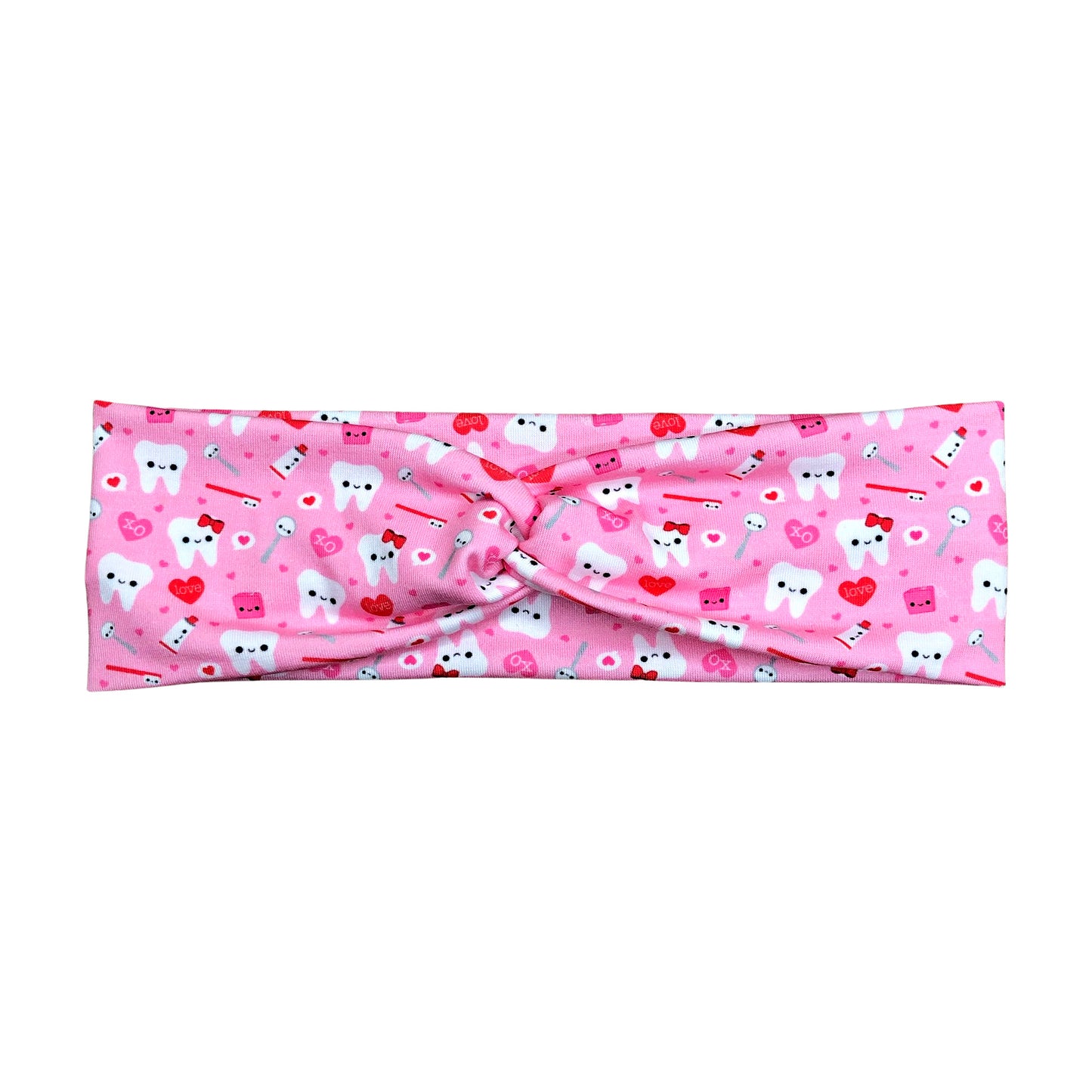 Pink Valentine Happy Teeth Dental Assistant Headband for Women