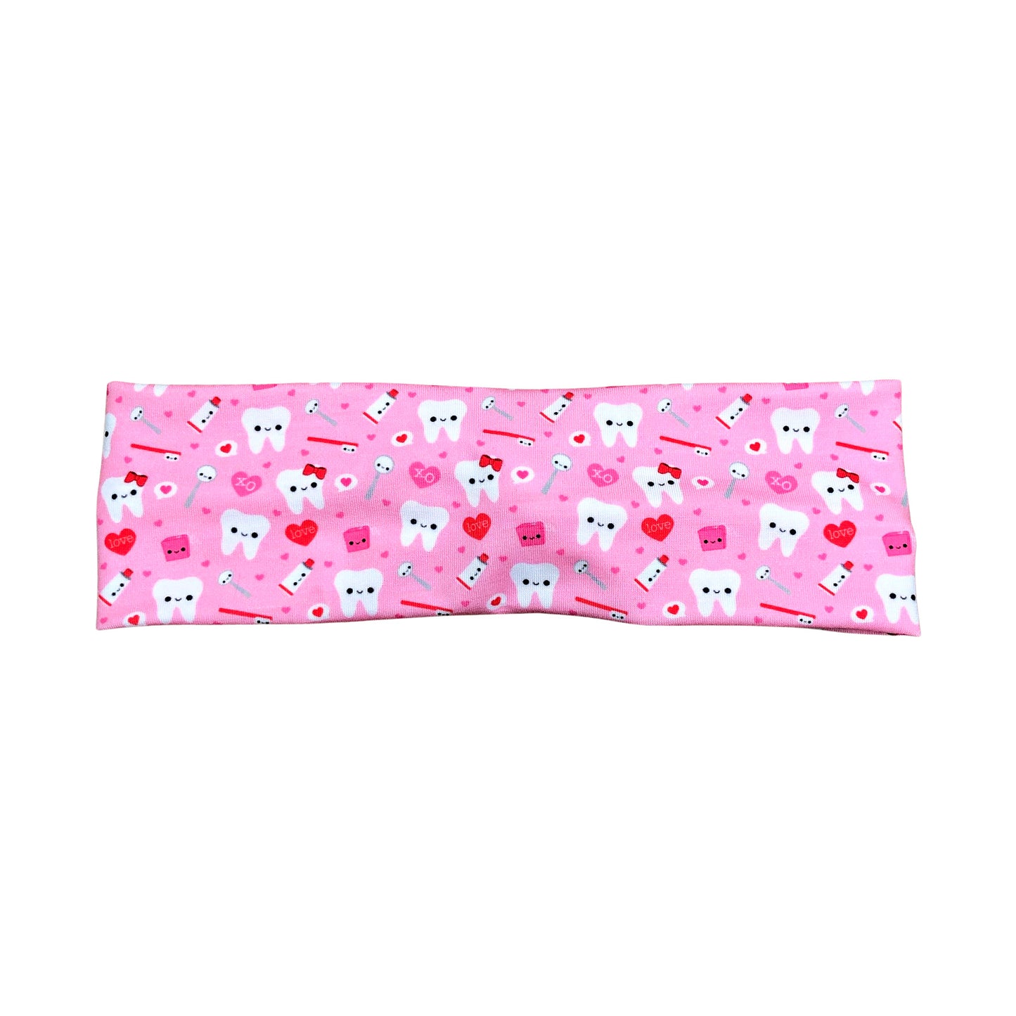 Pink Valentine Happy Teeth Dental Assistant Headband for Women