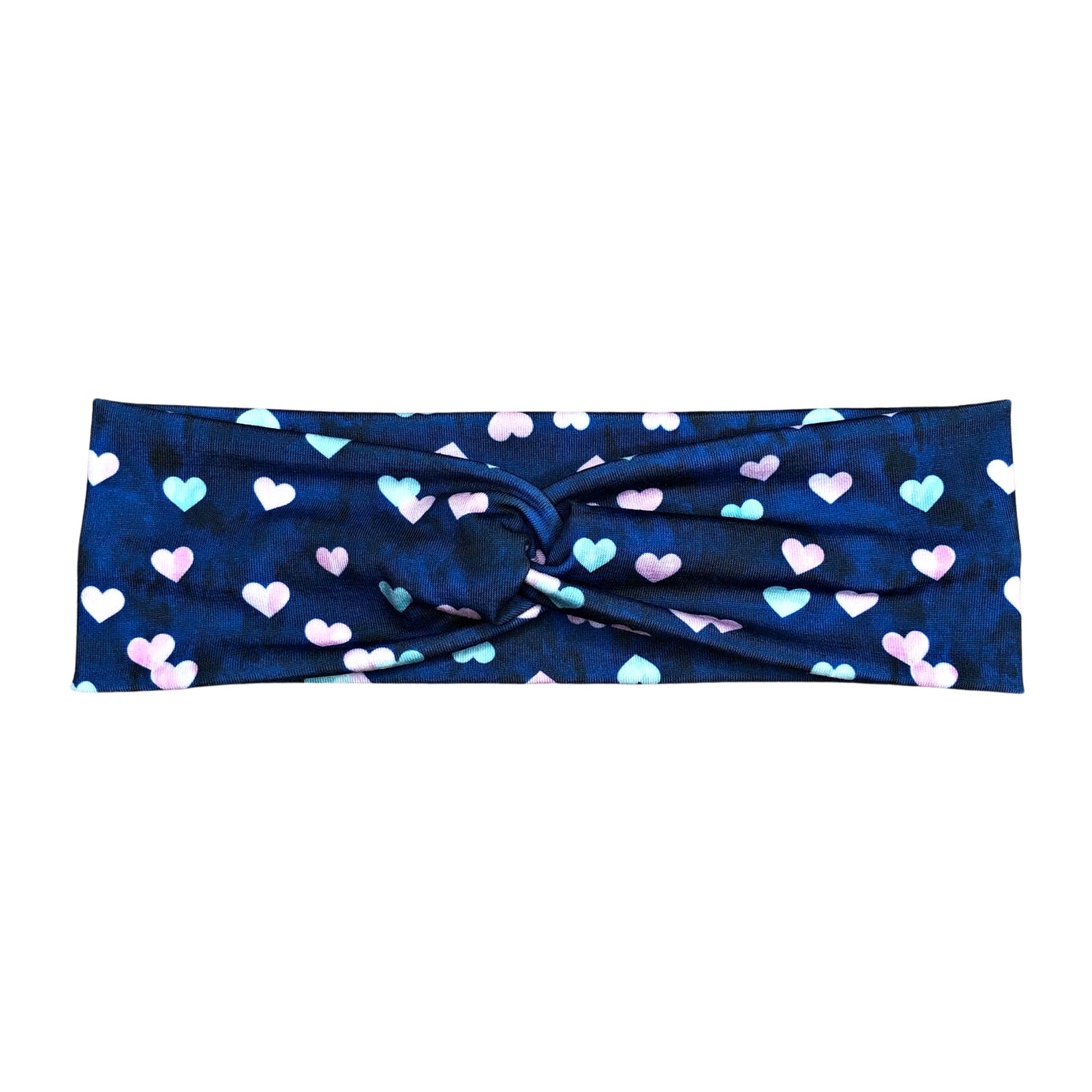 Pink and Blue Heart Print Headband