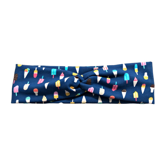 Blue Ice Cream Print Headband for Women