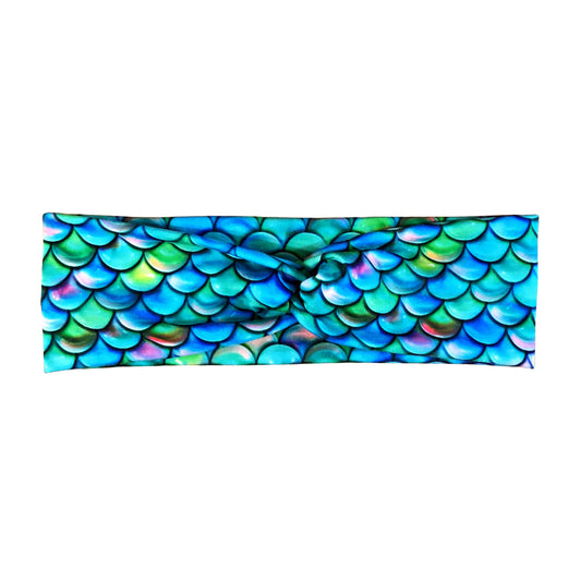 Green Mermaid Print Headband for Women