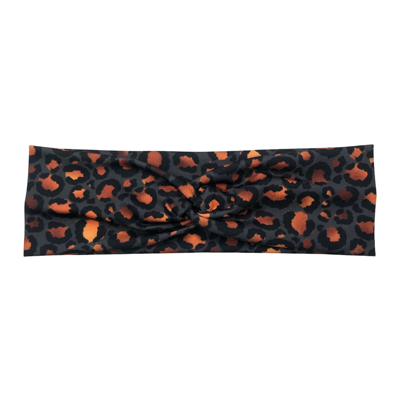 Charcoal Orange Leopard Print Headband