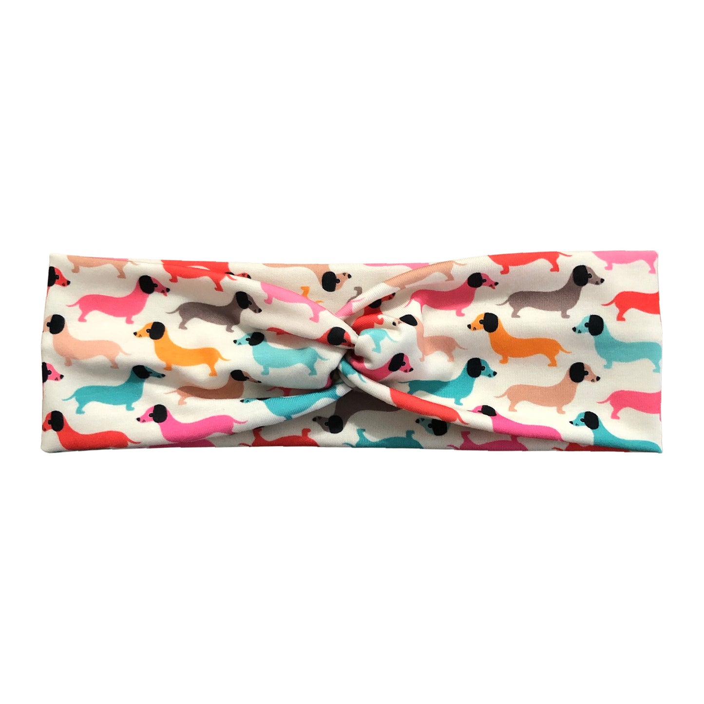 Retro Rainbow Dachshund Dog Print Headband