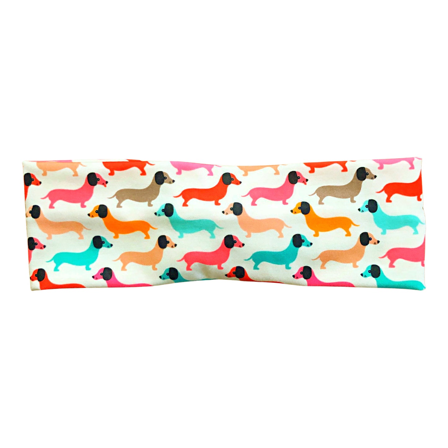 Retro Rainbow Dachshund Dog Print Headband